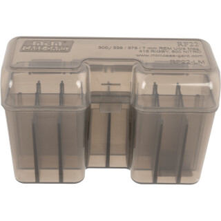 MTM Case-Gard RF22 Series 22 Round Short Magnum Ammunition Box Polypropylene Smoke RF22-SM-41