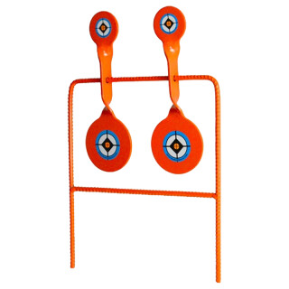 Do-All Outdoors Reactive Double Spinner Steel Targets .22 Caliber Rimfire Rebar Stand Orange
