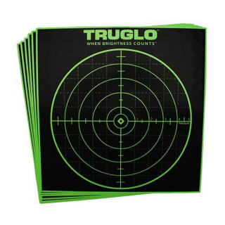TRUGLO 100 Yard Sight In Target, 12"x12", Fluorescent Green, 12 Pack TG10A12