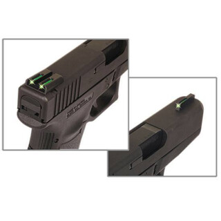 TRUGLO TFO Novak 1911 .270 Front/.500 Rear Tritium/Fiber Front And Rear Sight Set Green CNC Machined Steel Black TG131NT4
