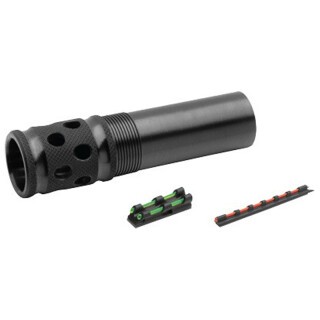 TRUGLO Remington Rem-Choke 20 Gauge Gobble Stopper Extreme Extended Ported Turkey Choke Steel Blued with Gobble-Dot Dual Color Fiber Optic Sights Set TG177XC