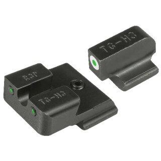 TRUGLO Tritium Pro For Ruger American 9/45 Night Sight Set Green Tritium 3-Dot Configuration Front White Focus Lock Ring Steel Black