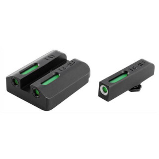 TRUGLO Tritium Pro Sig Sauer #8 Front/#8 Rear Night Sight Set Green Tritium 3-Dot Configuration Front White Focus Lock Ring Steel Black