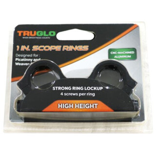 TRUGLO Scope Rings Weaver/Picatinny Style 1 inch Tube High Height CNC Machined Aluminum Matte Black
