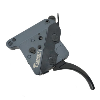 Timney Trigger Remington 700 "The Hit" Trigger Drop In Replacement Trigger Adjustable Pull Weight Curved Trigger Shoe Aluminum Housing Black Finish