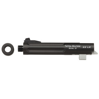 Tactical Solutions Trail-Lite 5.5" Threaded/Fluted Barrel .22 Long Rifle Browning Buckmark Series Pistol Frame Matte Black Finish