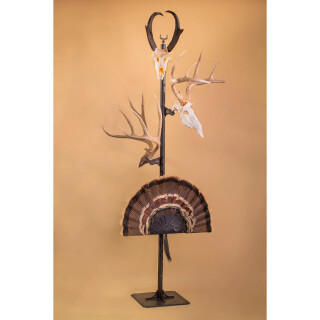 Skull Hooker Trophy Tree w/ 5 Brackets Customizable Display Black