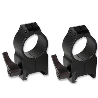 Warne Maxima Quick Detach Weaver/Picatinny Style Scope Ring 1" Tube Extra High Height Matte Black Finish 203LM