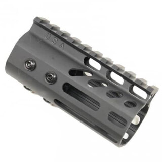 Guntec USA AR-15 4" Ultra Lightweight Thin Free Float Hand Guard Picatinny/M-LOK Aluminum Matte Black