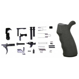 Guntec USA LR308 AR .308 Complete Lower Parts Kit with Ergonomic Pistol Grip Extended Magazine Release