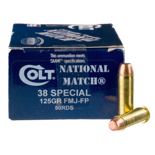 Colt Competition Match .38 Special Ammunition 50 Rounds FMJ 125 Grain