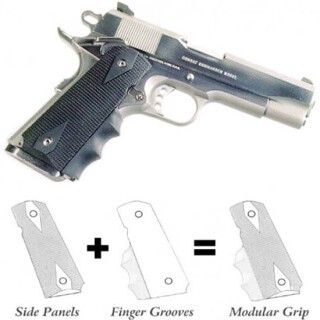 Pearce Grip Modular Grip System 1911 Government, Commander Finger Groove Rubber Black PMG-1911