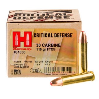 Hornady Critical Defense .30 Carbine Ammunition 25 Rounds FTX 110 Grain