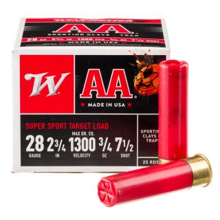 Winchester AA SuperSport 28 Gauge Ammunition 25 Rounds 2-3/4" #7.5 Lead 3/4oz