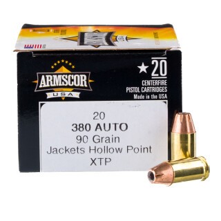 Armscor USA .380 ACP Ammunition 20 Rounds XTP 90 Grains
