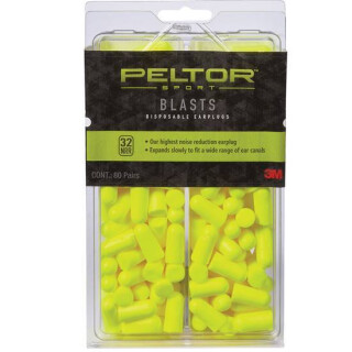 Peltor Blasts Soft Foam Earplugs NRR 32 dB Yellow 80 Pair
