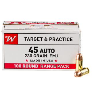 Winchester USA .45 ACP Ammunition 500 Rounds FMJ 230 Grain