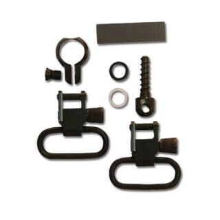 GrovTec One Piece Barrel Band Set Winchester/Marlin Lever Action or .645-.660" Tube Diameter Full Band 1" Sling Swivel Steel Black