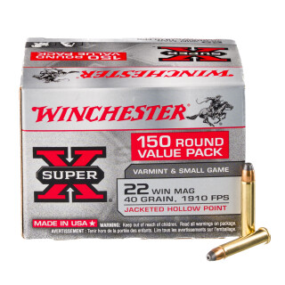 Winchester .22 Winchester Magnum Ammunition 1500 Rounds JHP 40 Grains