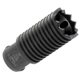 Troy Industries Claymore Muzzle Brake 5.56mm Caliber Threaded 1/2x28 Heat Treated Ordnance Steel Matte Black Finish