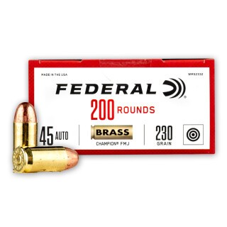 Federal Champion Training .45 ACP Ammunition 1000 Rounds FMJ 230 Grains