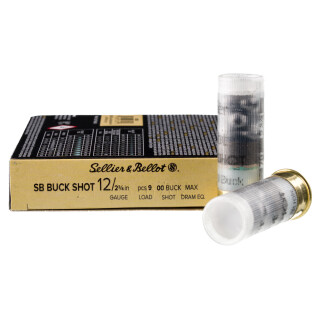 Sellier & Bellot 12 Gauge Shotshell 250 Rounds 2-3/4" 00 Buck 9 Pellets
