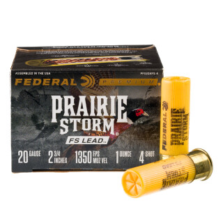 Federal Prairie Storm 20 Gauge Ammunition 25 Rounds 2-3/4" #4 Lead