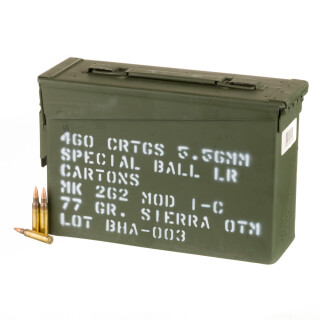 Black Hills 5.56 NATO Ammunition 460 Rounds OTM Mk 262 MOD 1-C 77 Grains in Ammo Can