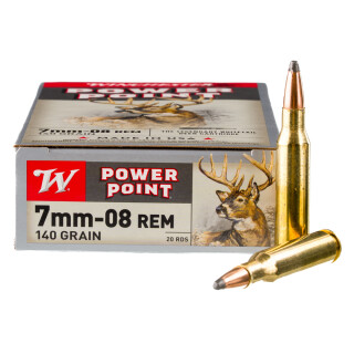 Winchester Super-X 7mm-08 Remington Ammunition 20 Rounds Power-Point JSP 140 Grain