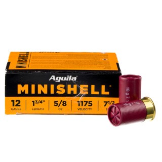 Aguila 12 Gauge Minishell Shotshell 1-3/4" #7.5 Lead 5/8 oz 25 Rounds