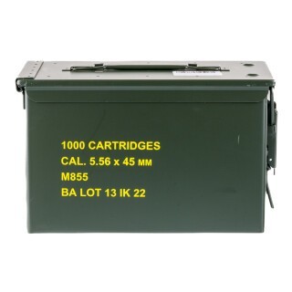 Igman 5.56 NATO Ammunition 1000 Rounds FMJ M855 62 Grains in Ammo Can