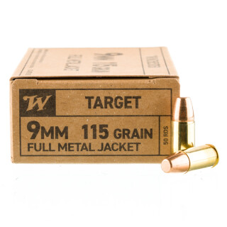 Winchester Service Grade 9mm Luger Ammunition 50 Rounds FMJ 115 Grain