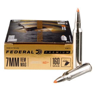 Federal V-Shok 7mm Rem Mag Ammunition 20 Rounds Trophy Bonded Tip 160 Grain