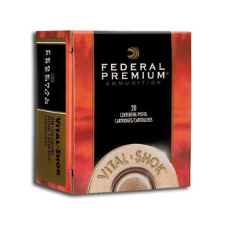 Ammo .44 Remington Magnum Federal Vital-Shok 300 Grain CastCore Flat Nose Lead Bullet 1160 fps 20 Rounds P44E