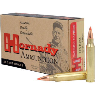 Hornady Varmint Express .223 Remington Ammunition 20 Rounds 40 Grain Hornady V-Max Polymer Tip Projectile 3800fps