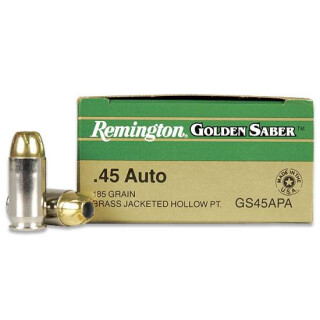 Remington .45 ACP 185 Grain Brass JHP 25 Round Box