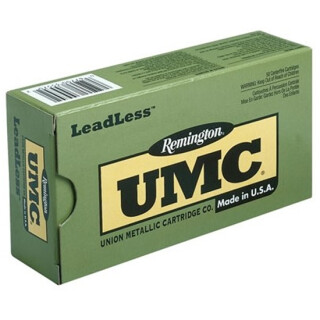 Remington UMC LeadLess 9mm Luger Ammunition 50 Rounds 147 Grain Flat Nose Encased Base 990fps