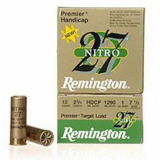 Ammo 12 Gauge Remington Premier Nitro 27 Target Load 2-3/4" #7.5 Lead 1 Ounce 1290 fps 25 Round Box STS12NH17