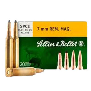Ammo 7mm Rem Mag Sellier & Bellot 175 Grain Nosler Partition Bullet 2896 fps 20 Rounds V340242U