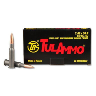 TulAmmo 7.62x54R 148 Grain Bi-Metal FMJ 20 Round Box