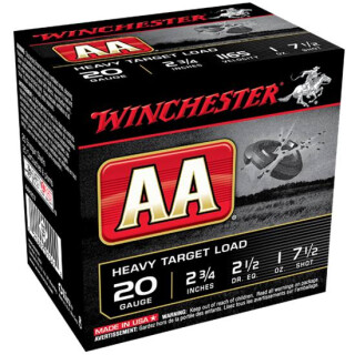 Winchester AA Target 20 Ga 2.75" #7.5 Lead 1oz 25 Rounds