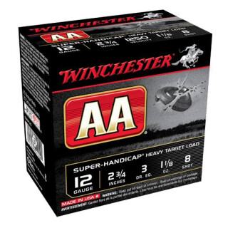 Winchester AA Handicap 12 Gauge Ammunition 25 Rounds 2.75" #8 Lead 1.125oz