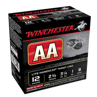 Winchester AA Lite Handicap Target 12 Gauge Ammunition 25 Rounds 2-3/4" #8 Lead 1 oz