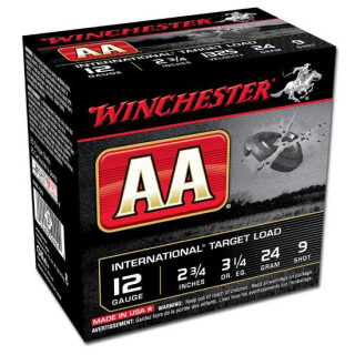 Winchester AA International Target 12 Gauge Ammunition 25 Rounds 2-3/4" #9 Lead 7/8oz