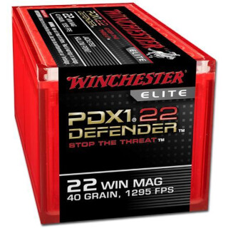 Ammo .22 Magnum Winchester PDX-1 Defender 40 Grain Hollow Point Bullet 1295 fps 50 Rounds S22MPDX1
