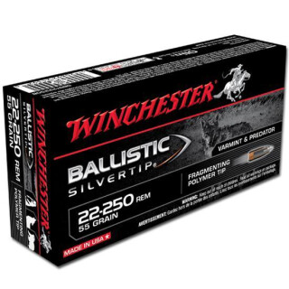 Winchester Supreme .22-250 Remington Ammunition, 20 Rounds, Polymer Tip, 55 Grains