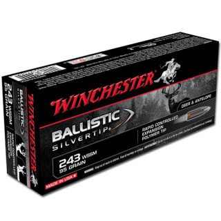 Ammo .243 WSSM Winchester Supreme 95 Grain Ballistic Silvertip Bullet 3150 fps 20 Rounds SBST243SSA