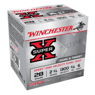Winchester SuperX Xpert 28 Gauge Ammunition 25 Rounds 2-3/4" #6 Steel 5/8oz