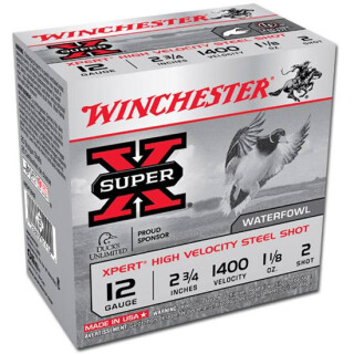 Winchester Super-X 12 Gauge Ammunition 25 Rounds 2.75" #2 Steel 1.125oz