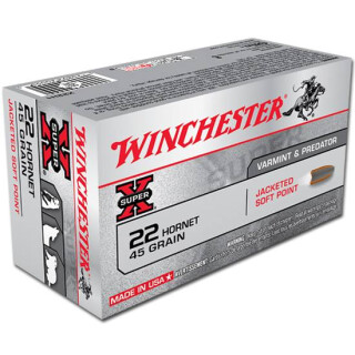 Winchester Super-X .22 Hornet Ammunition 50 Rounds JSP 45 Grain